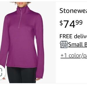 NWT Stoneware half a zip pull over with thumb holes